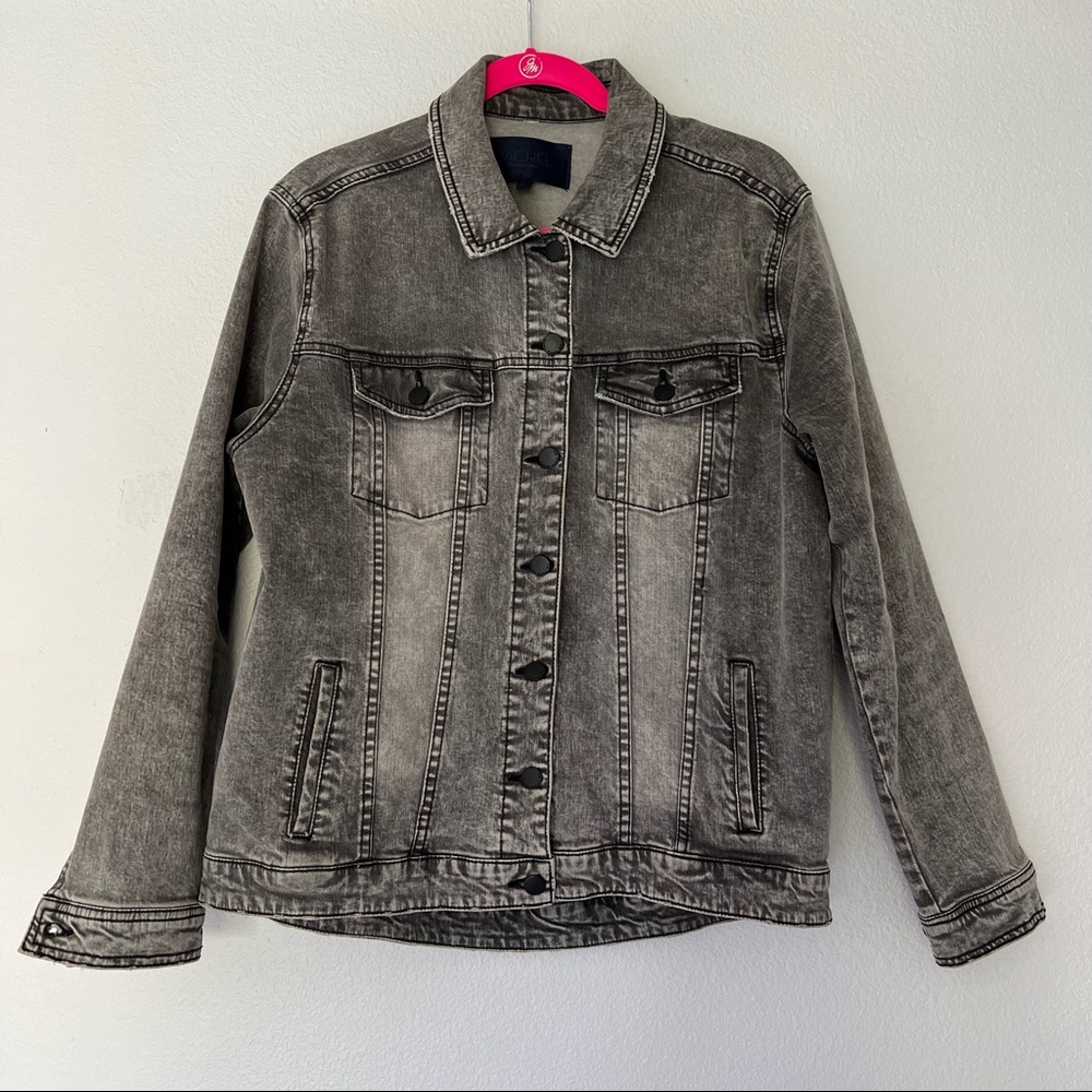Grey black denim jacket